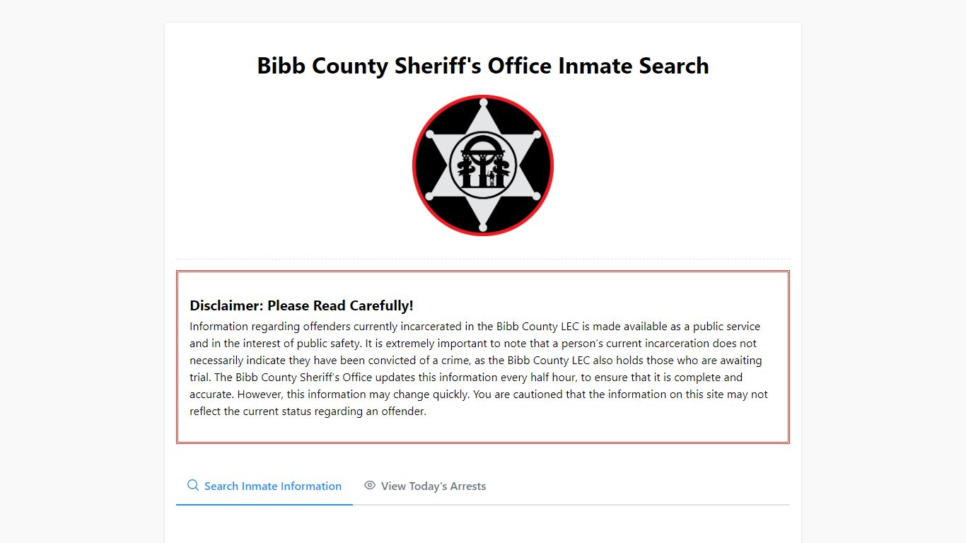 Bibb County Jail Inmate Information System | bibbsheriff.us